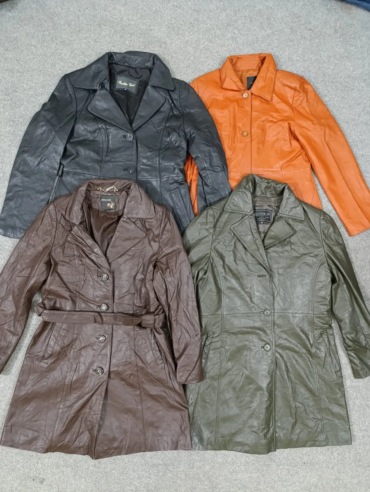 #165 Ladies Y2K Leather Trenches -11