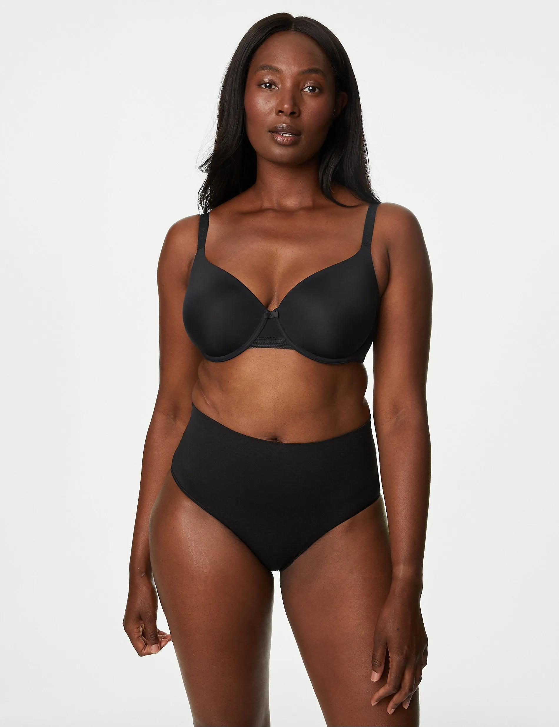 2 pcs. Marks & Spencer Seamless High Knickers with Easy Control, Black