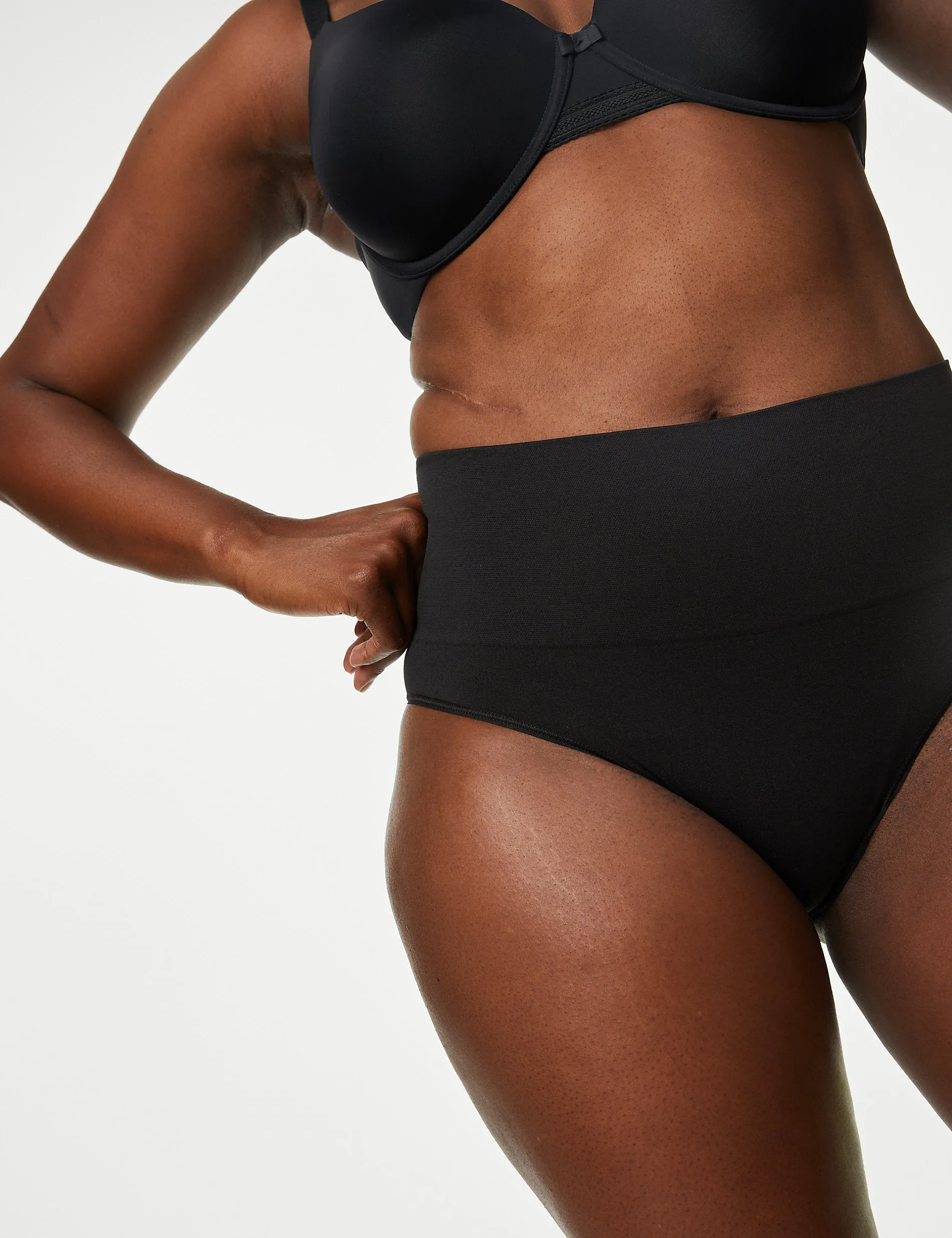 2 pcs. Marks & Spencer Seamless High Knickers with Easy Control, Black