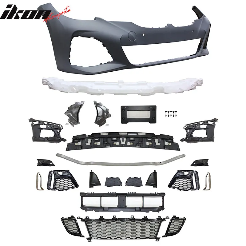 2019-2022 BMW G20 Black M340 Front Rear Bumpers M-Tech Side Skirts