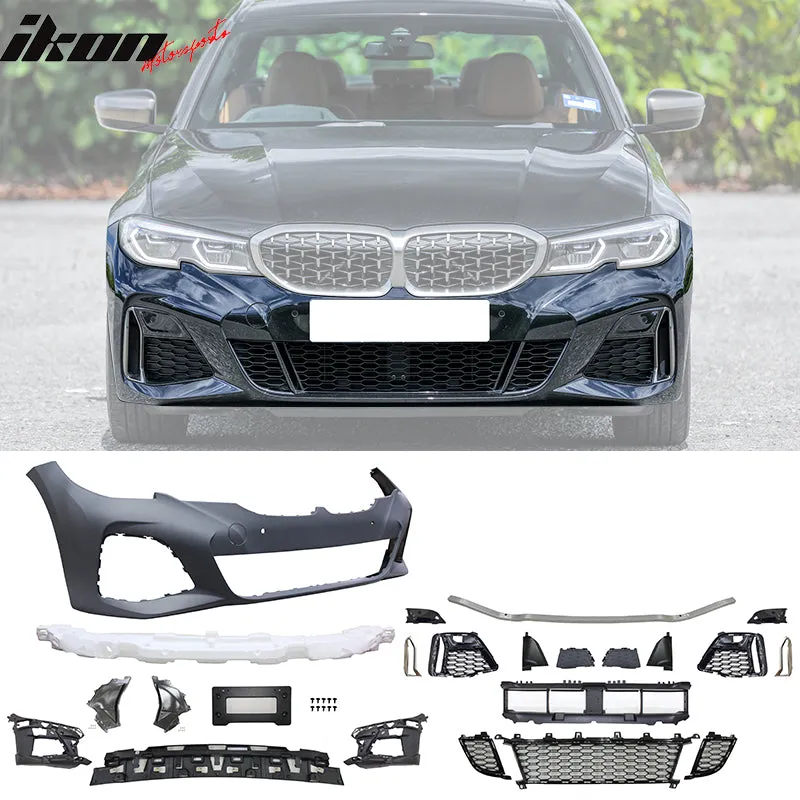 2019-2022 BMW G20 Black M340 Front Rear Bumpers M-Tech Side Skirts