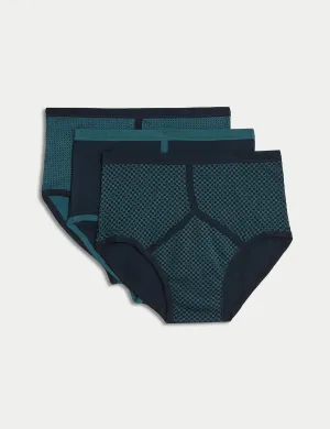 Briefs of 3 pcs. in pure cotton with different patterns Marks & Spencer