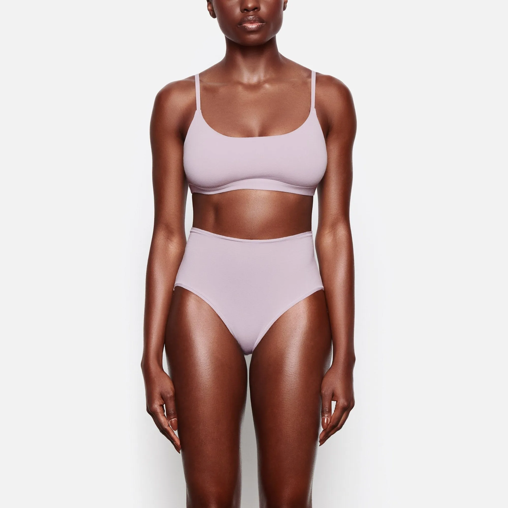 COTTON JERSEY SCOOP BRALETTE | IRIS MICA