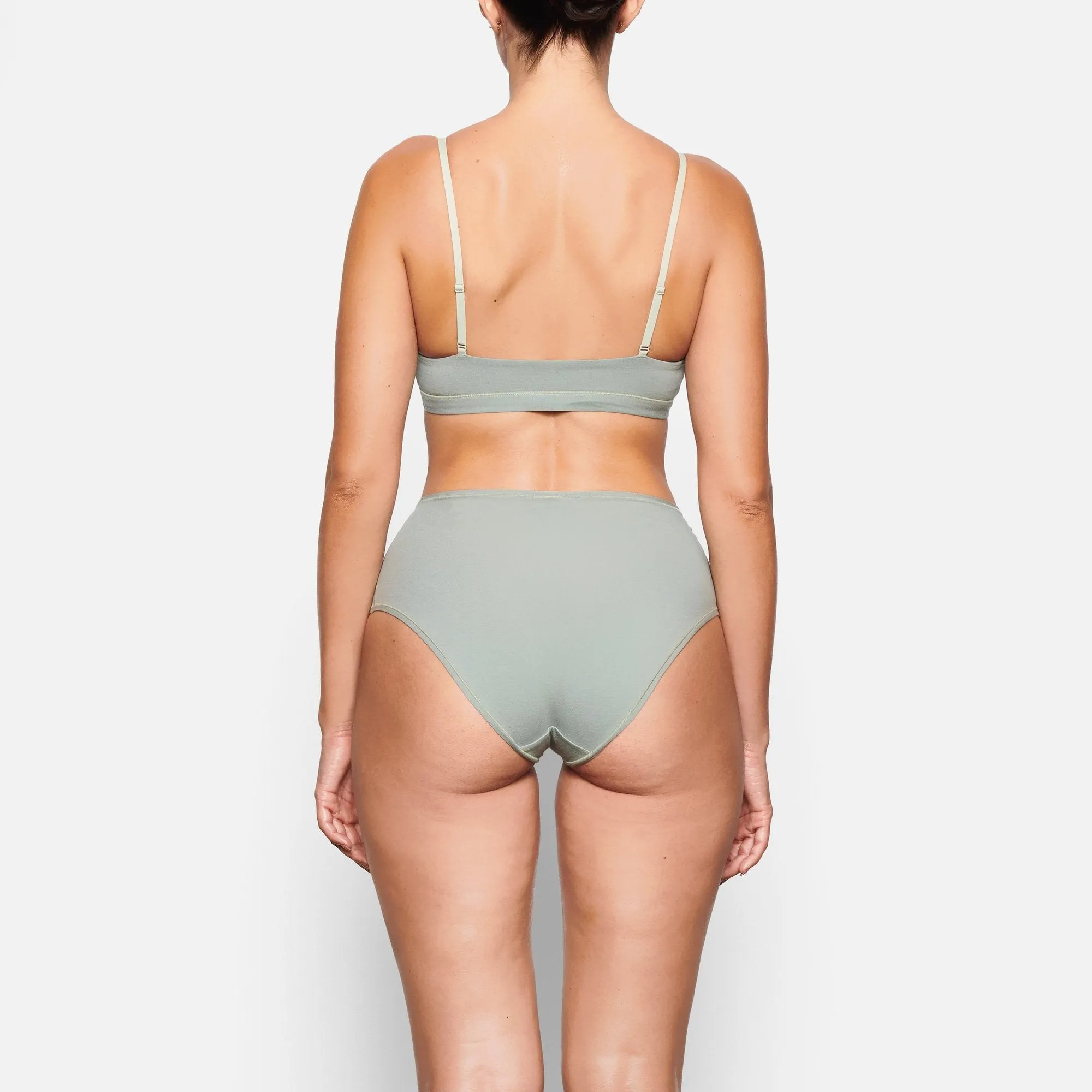 COTTON JERSEY SCOOP BRALETTE | MINERAL