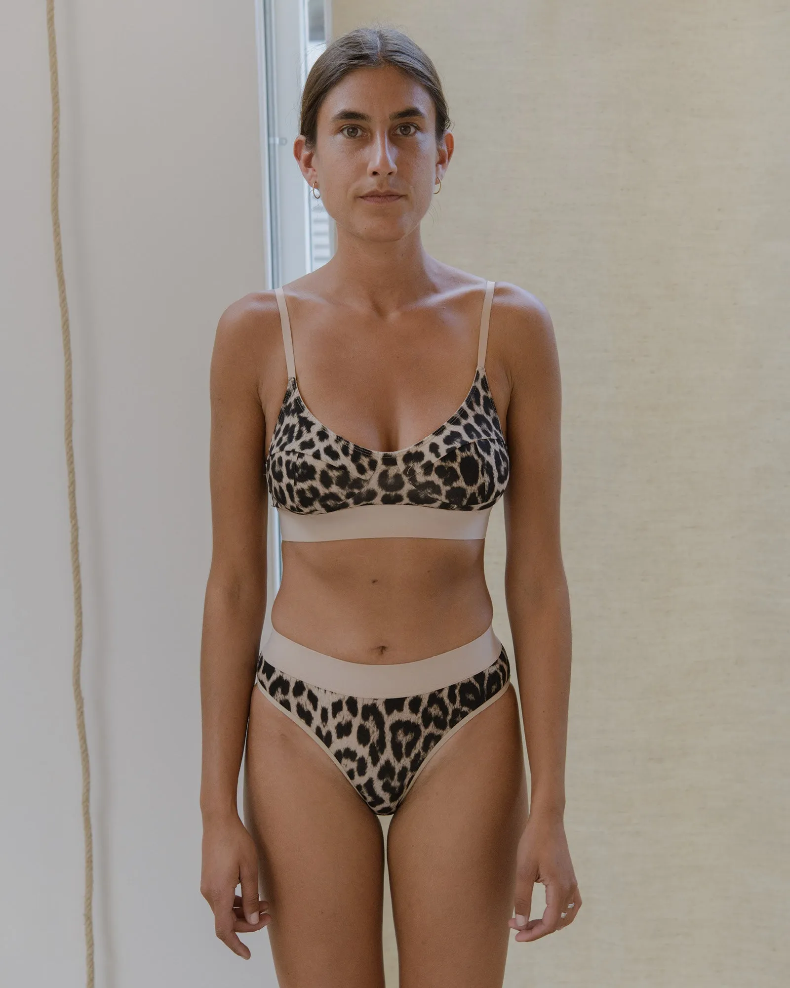 Elastic Bell Pants - Bamboo Lyocell - Leopard