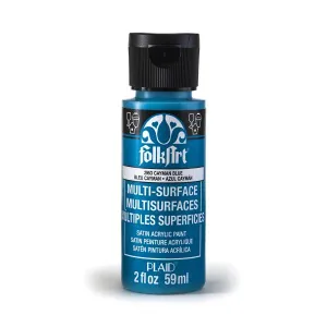 FolkArt Multi Surface Satin Acrylic Paint 2oz - Cayman Blue