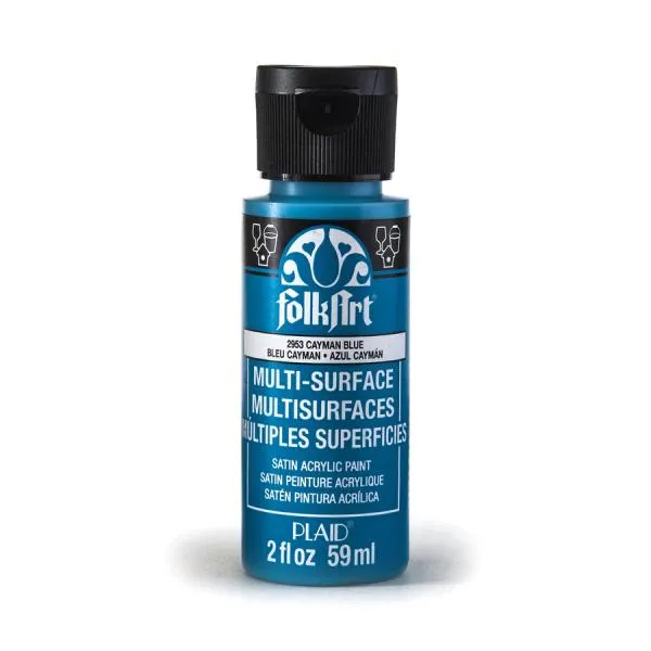FolkArt Multi Surface Satin Acrylic Paint 2oz - Cayman Blue