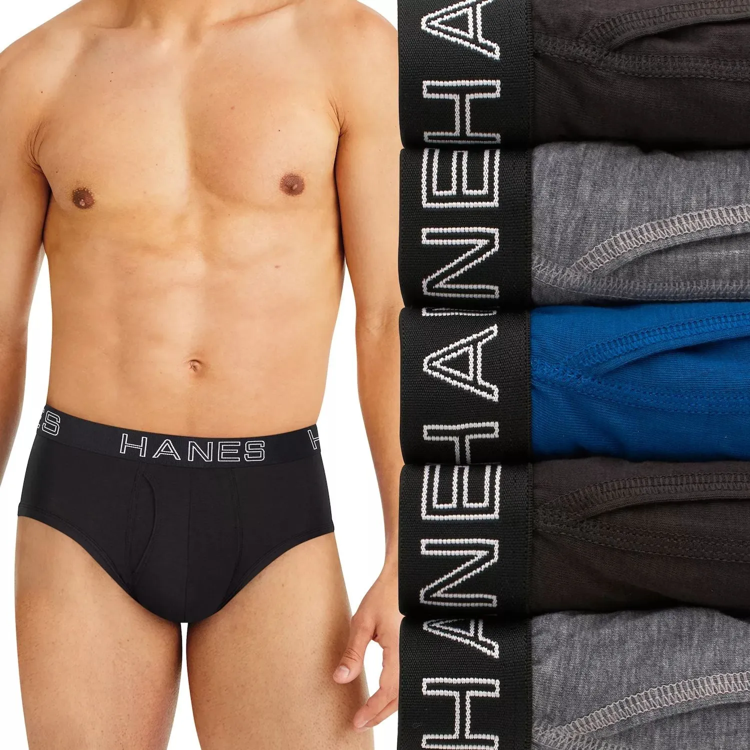 Hanes Men's Ultimate Comfort Flex Fit Full Support Briefs (5 Pieces)