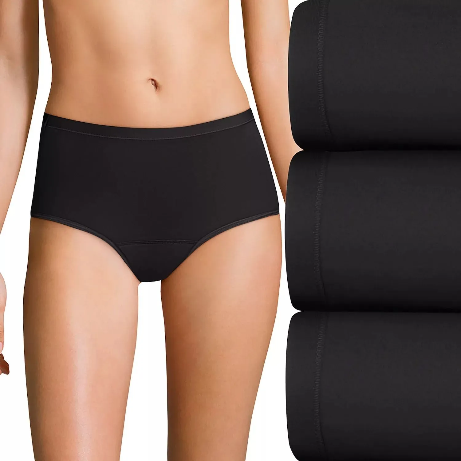 Hanes Women's Ultimate Comfort Pants, Period., 3 Pieces, Short Light Pants 40FDL3 Hanes, Black