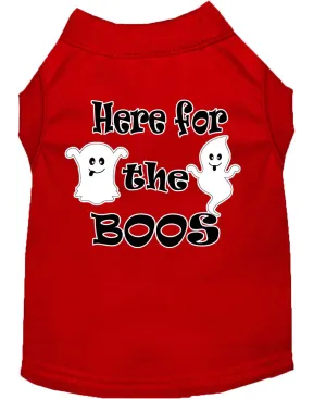 Here For The Boos Screen Print Dog Shirt Red Xs (8)