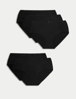 High-waisted cotton and lycra shorts, 5 pcs. Marks & Spencer, black