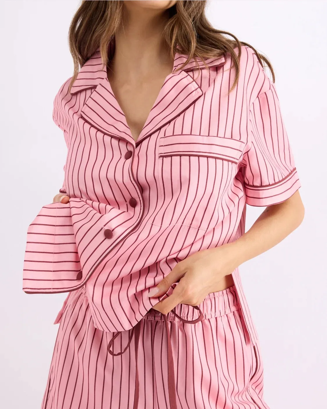 Hommey Short Sleeve Shirt - Rocky Road Stripes