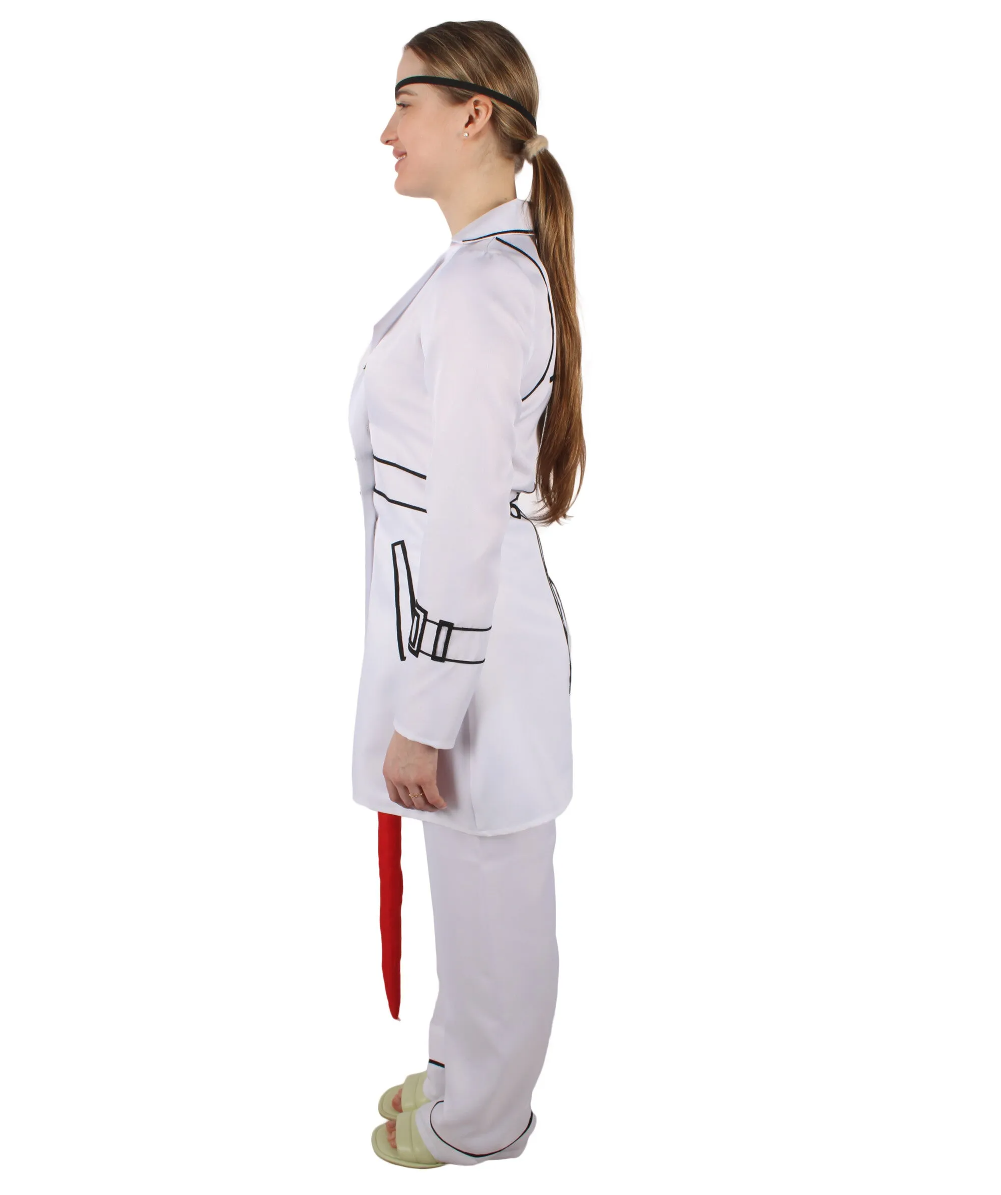 HPO Adult Women's Action Thriller Movie Assassination Team White Trench Costume I Suitable for Halloween I Flame-retardant Synthetic Fabric