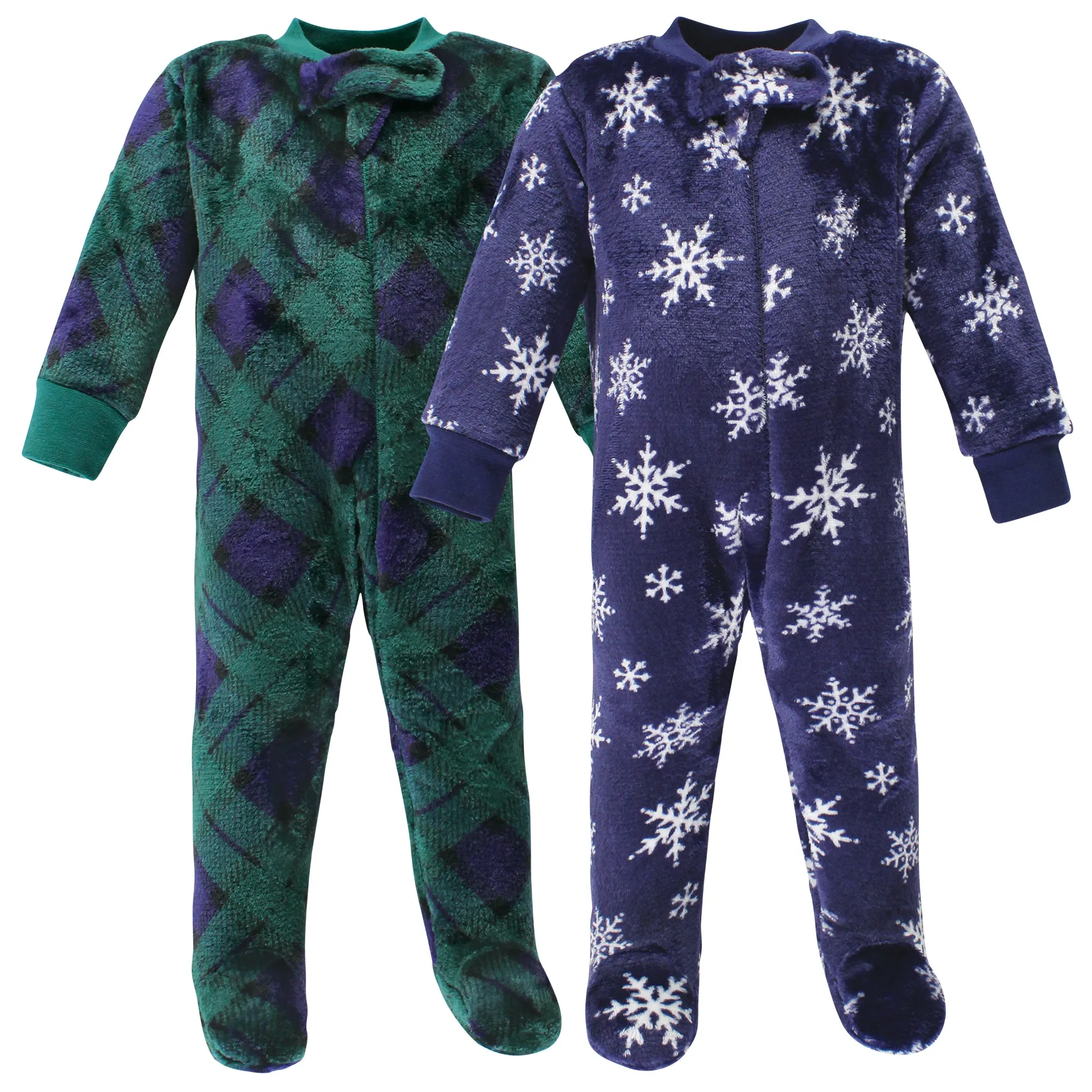 Hudson Baby Plush Sleep and Play, Navy Snowflake