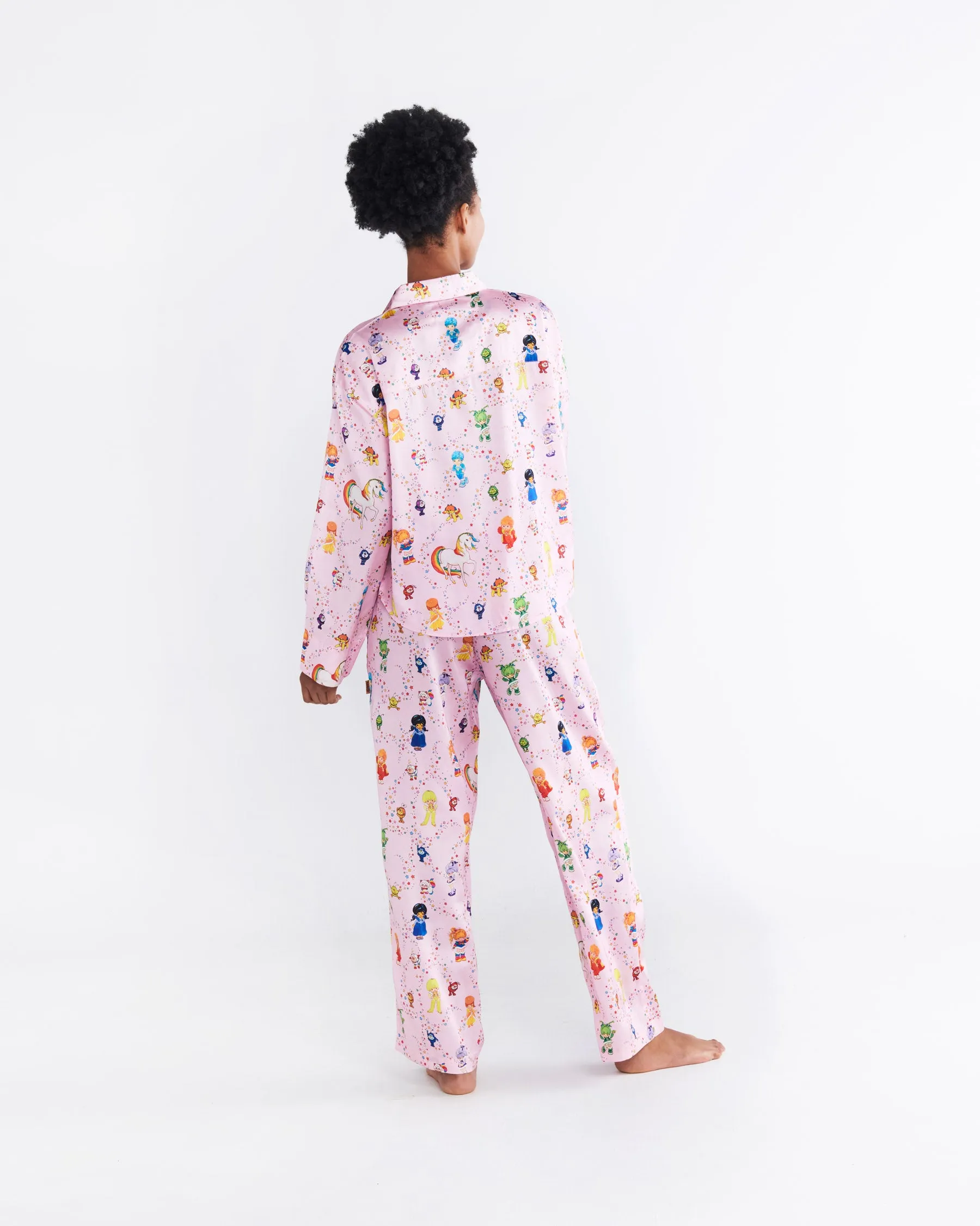 Kip & Co x Rainbow Brite Star Shower Satin Long Sleeve Shirt & Pant Pyjama Set