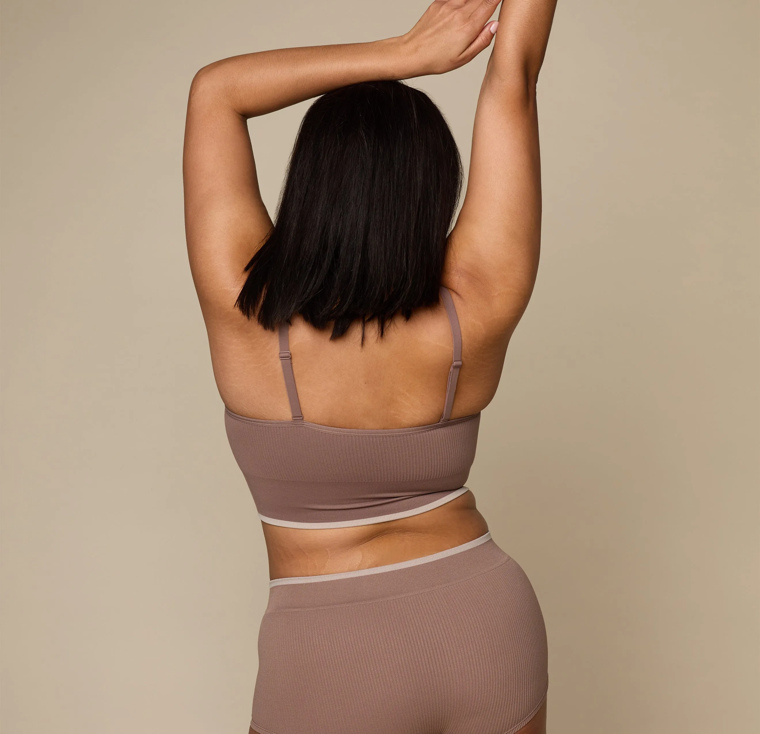 Lounge Rib Triangle Bralette - Oyster