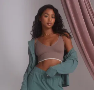 Lounge Rib Triangle Bralette - Oyster