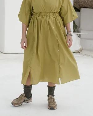 Ned Skirt - Organic Cotton Poplin - Brace Green