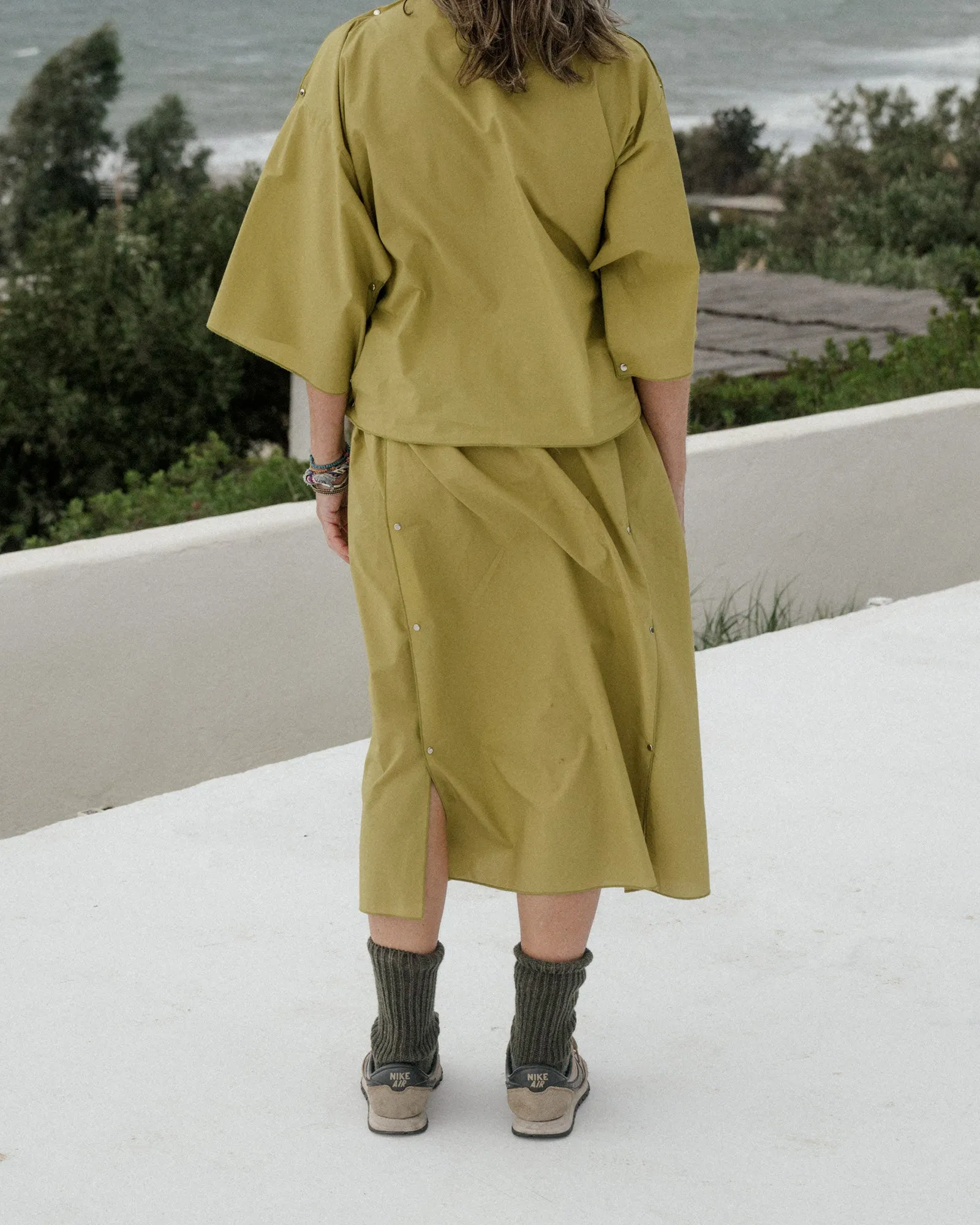 Ned Skirt - Organic Cotton Poplin - Brace Green