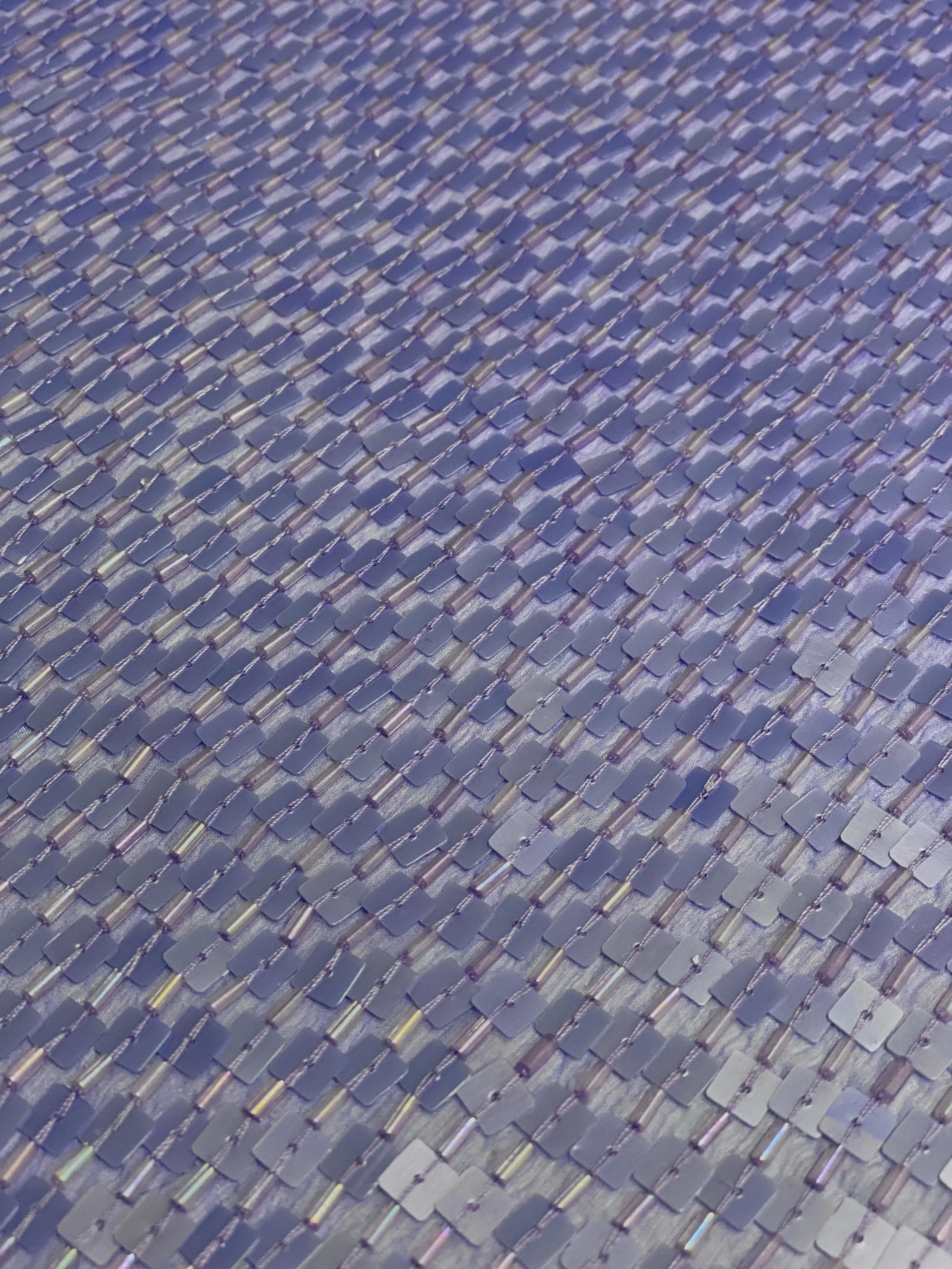 Periwinkle Sequin & Beads On Silk Chiffon JEC-073-11 Fabric