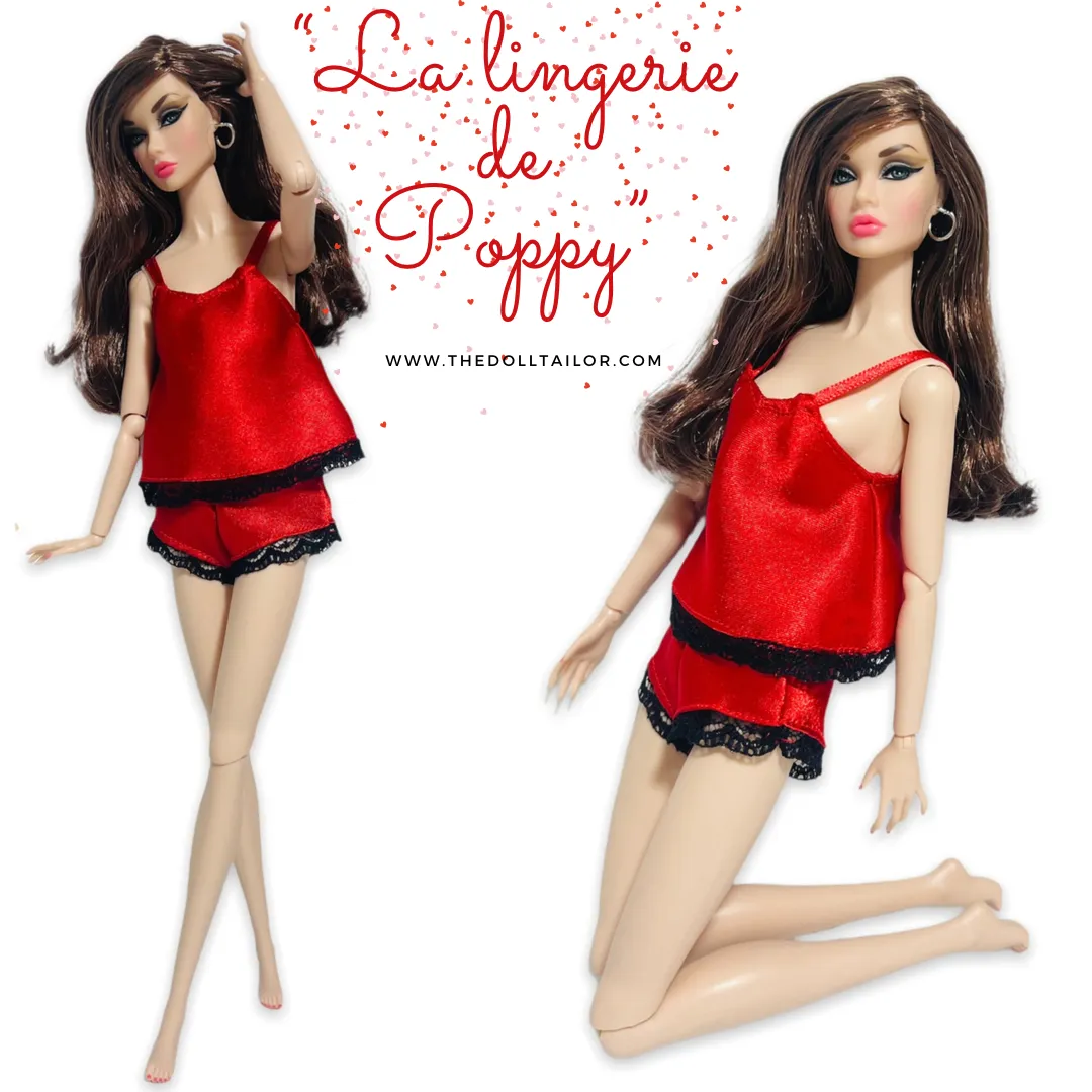 Red silky pajamas for Barbie Dolls