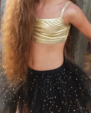 Studio 7 Illusion, Tutu Skirt, Black / Metallic Gold Sparkles, CHTS02