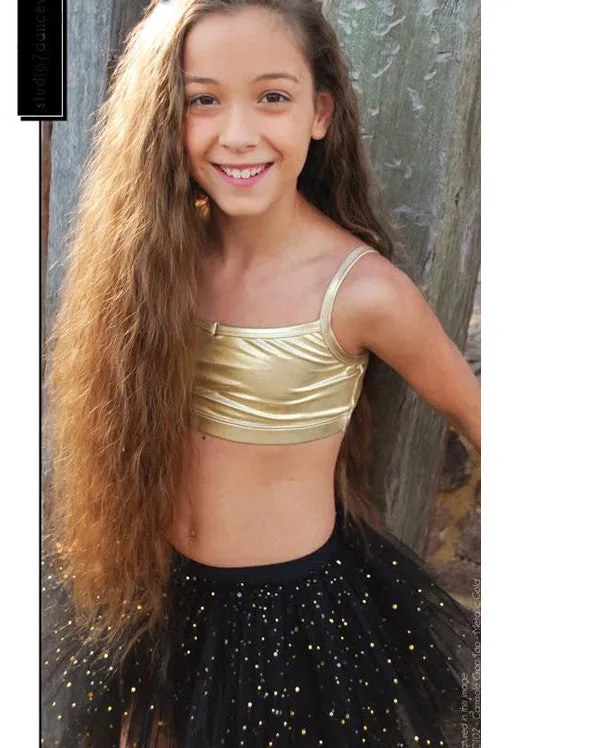 Studio 7 Illusion, Tutu Skirt, Black / Metallic Gold Sparkles, CHTS02