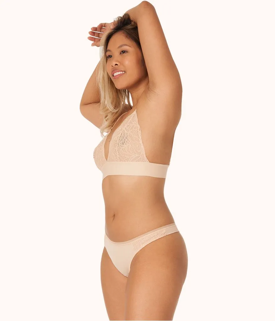 The Palm Lace Thong 5-Pack: Toasted Almond
