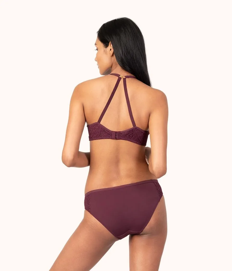 The Unlined Lace Bra: Plum