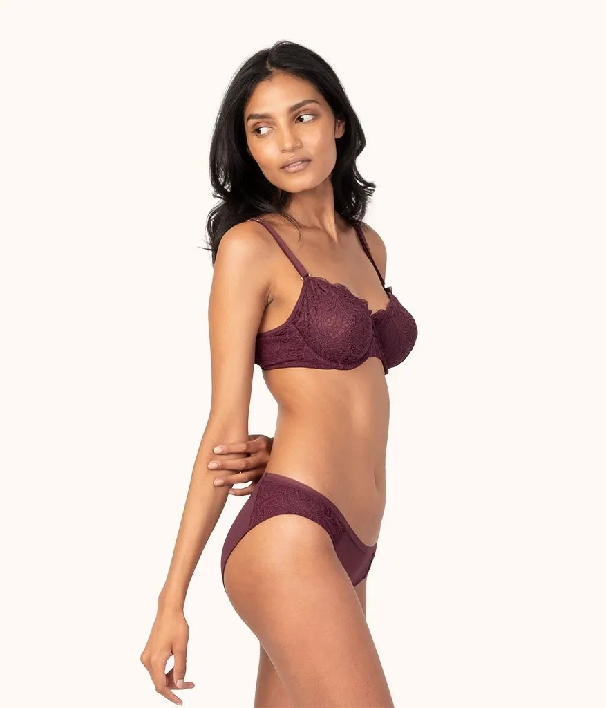 The Unlined Lace Bra: Plum