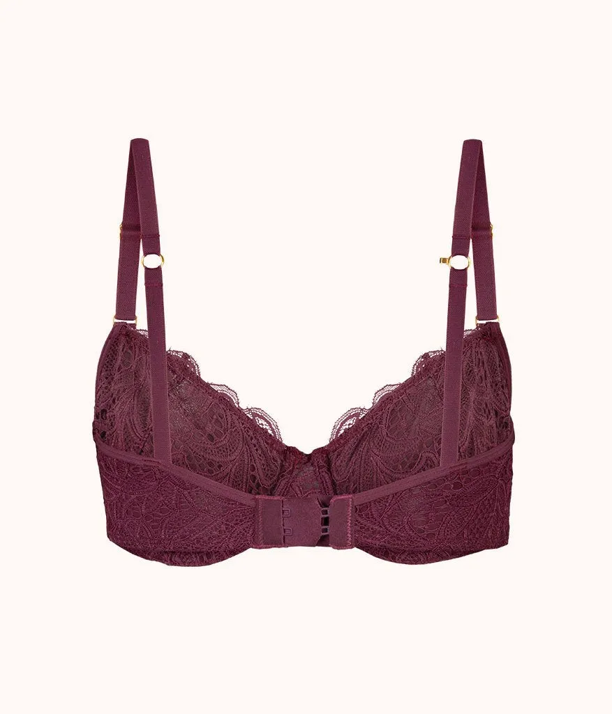 The Unlined Lace Bra: Plum