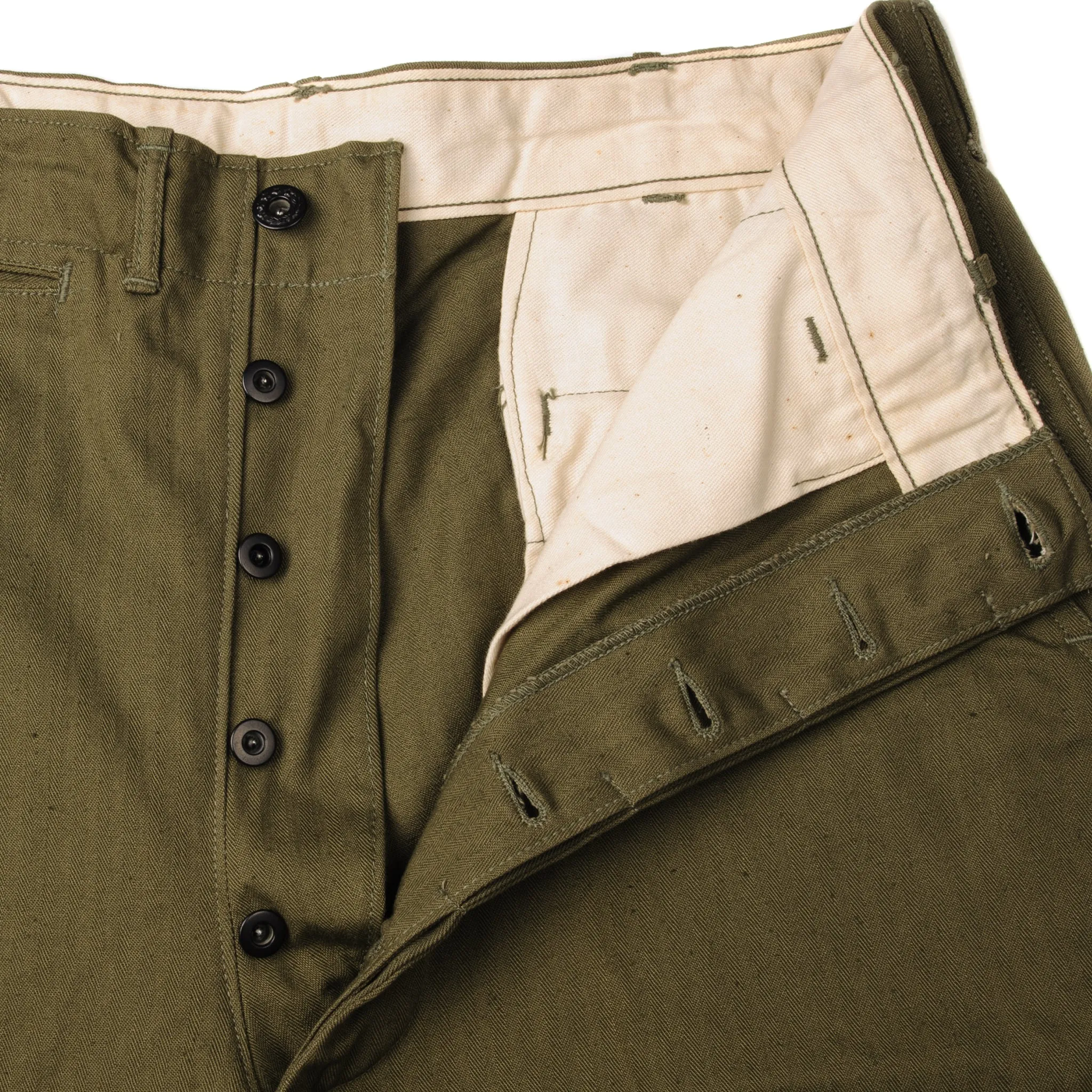 VINTAGE US NAVY FIELD TROUSERS HBT PANTS WW2 SIZE W34 L33 DEADSTOCK