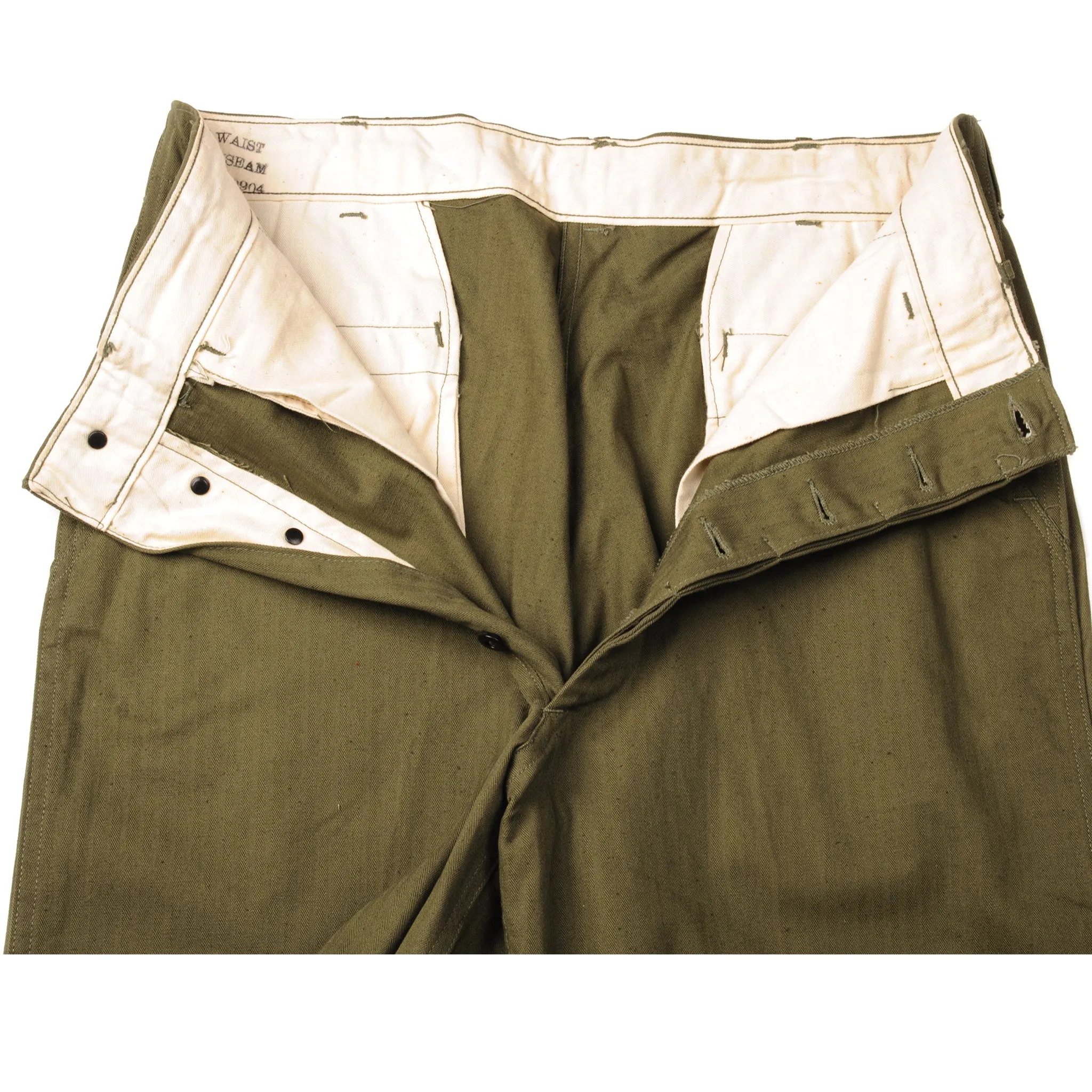 VINTAGE US NAVY FIELD TROUSERS HBT PANTS WW2 SIZE W34 L33 DEADSTOCK