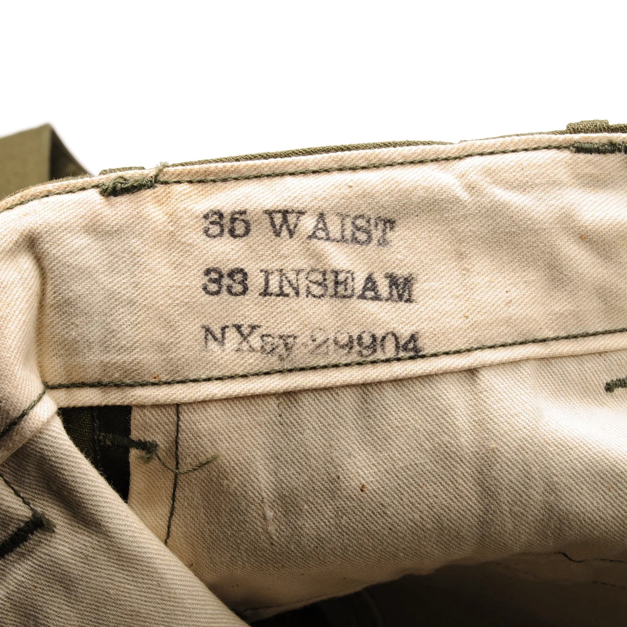VINTAGE US NAVY FIELD TROUSERS HBT PANTS WW2 SIZE W34 L33 DEADSTOCK