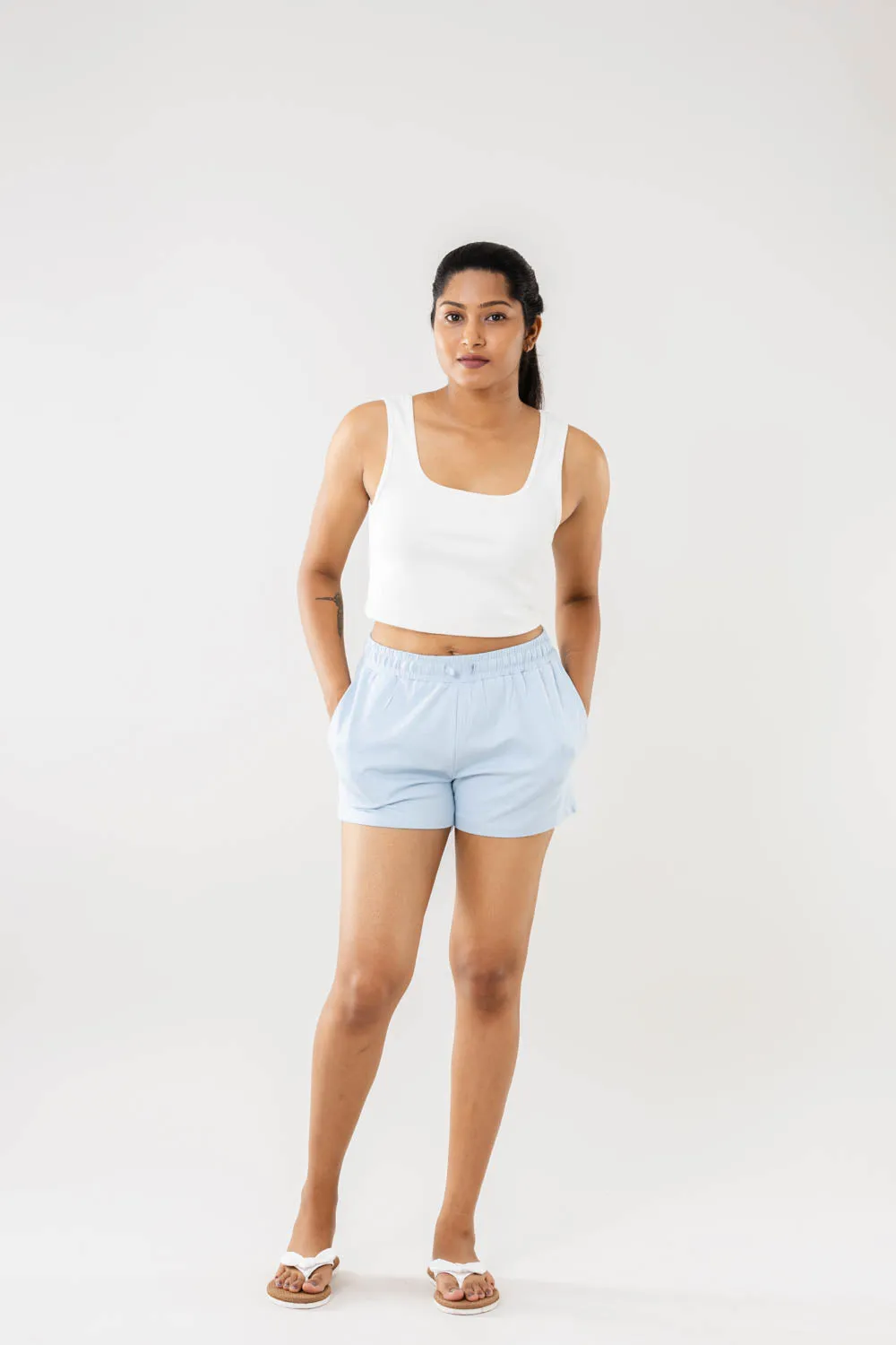 Women Sky Blue Shorts