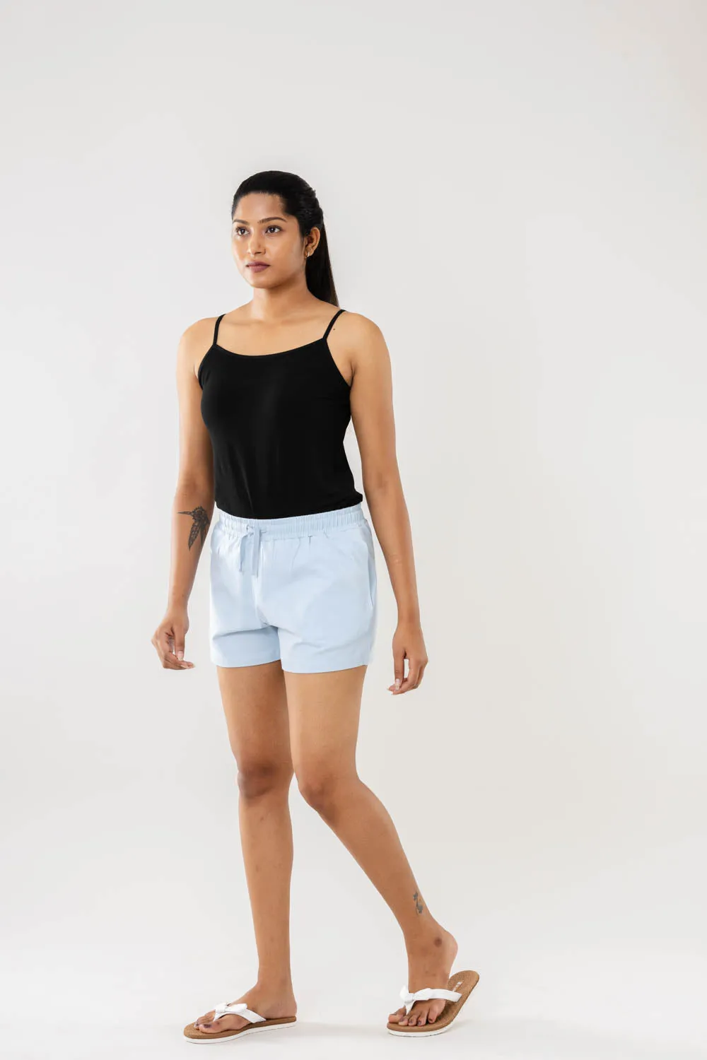 Women Sky Blue Shorts