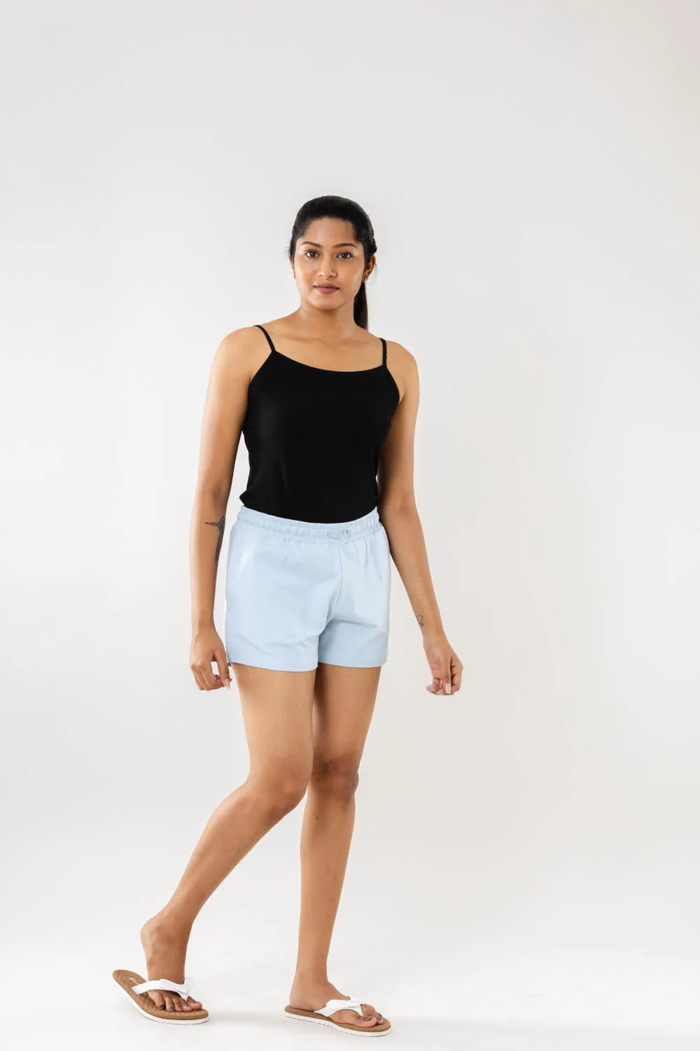 Women Sky Blue Shorts