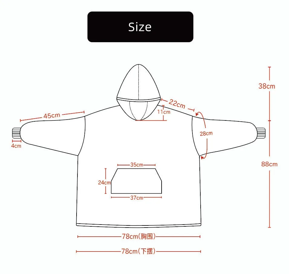 Women's Pajamas Warm Flannel Hoodie Thick TV Blanket Robe Sleepwear Oversize Casual Homewear Nightwear Femme for Winter