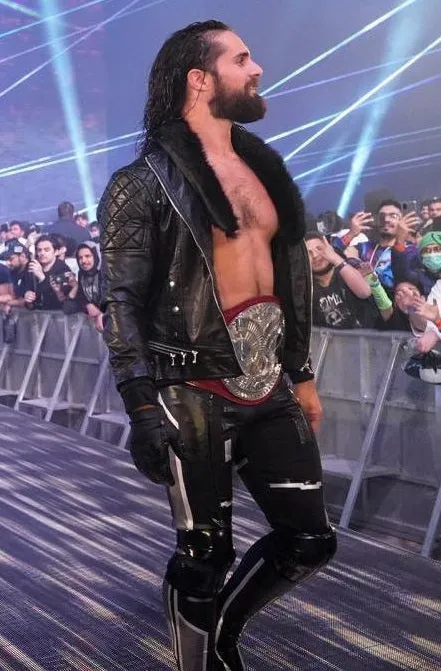 WWE Seth Rollins Shearl Coller Black Leather Jacket