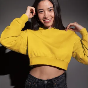 Yellow Crop Hoodie